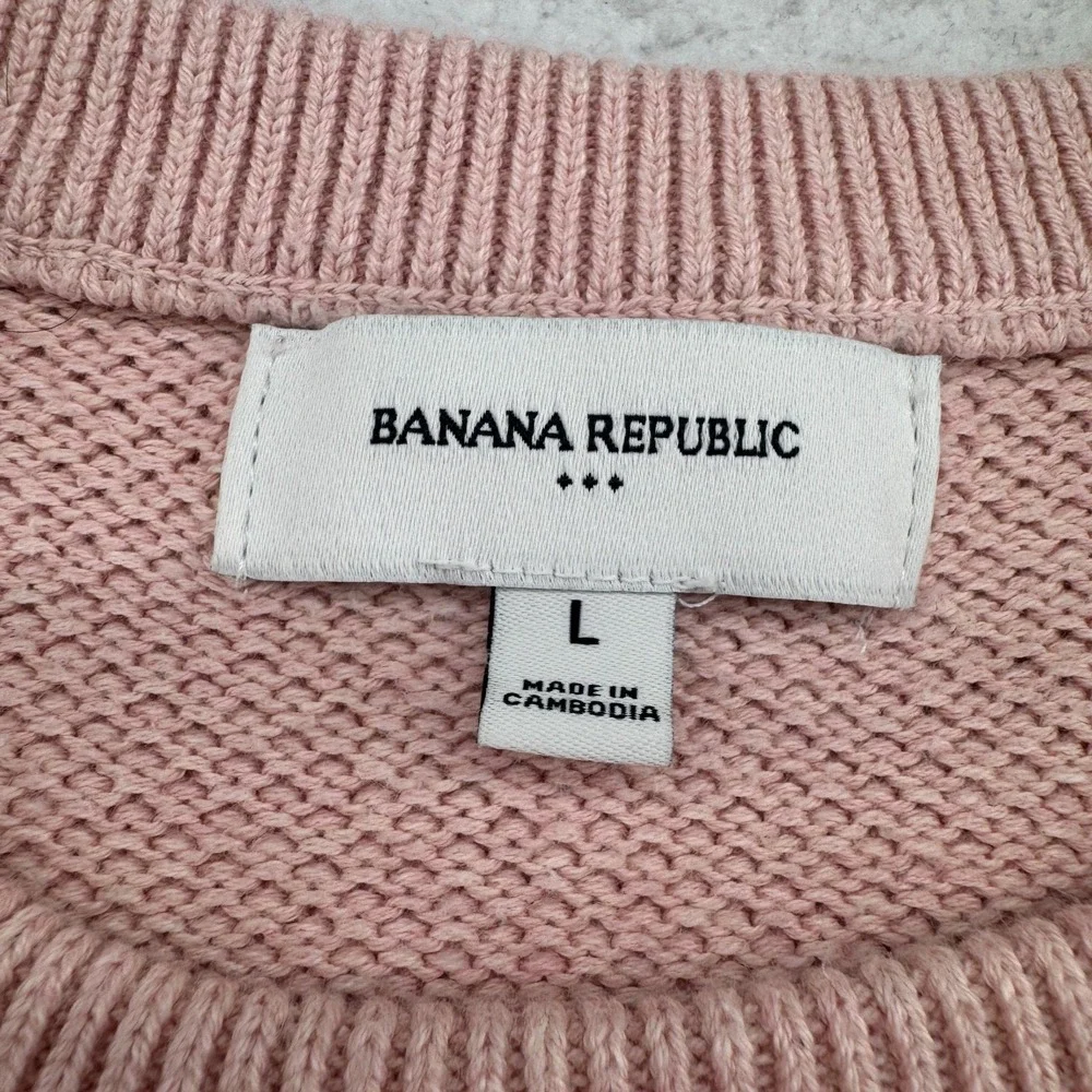 Banana Republic Knit Sweat Mens Large (Fits M) Pink Heavyweight Long Sleeve Warm